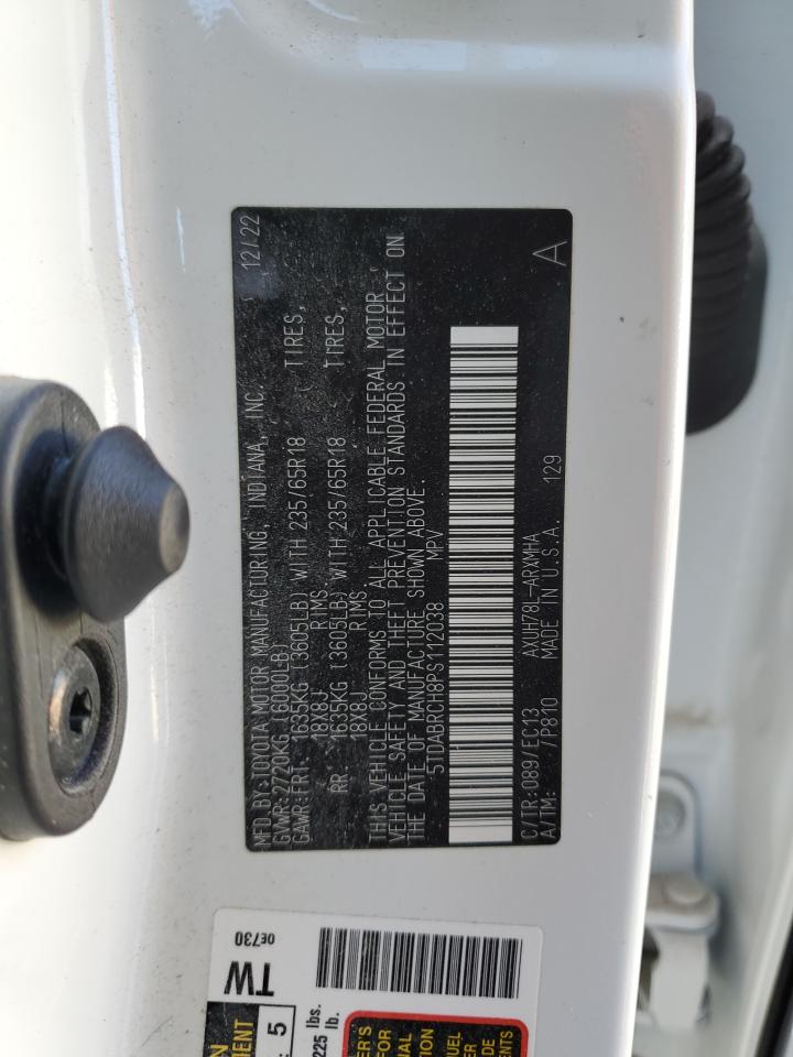 2023 TOYOTA HIGHLANDER HYBRID BRONZE EDITION VIN:5TDABRCH8PS112038