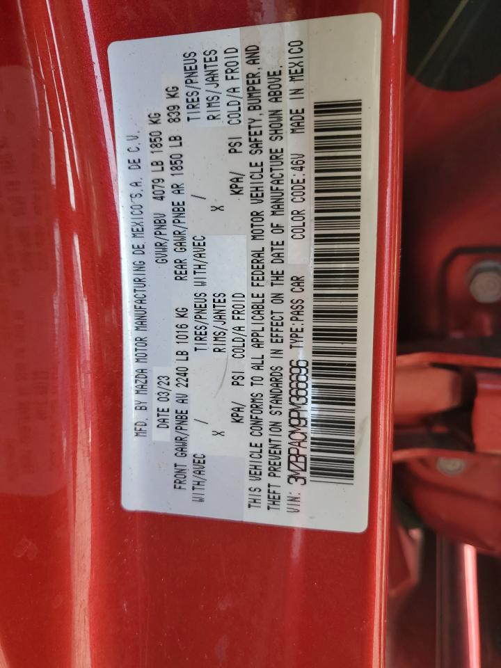 2023 MAZDA 3 PREFERRED VIN:3MZBPACM9PM366696