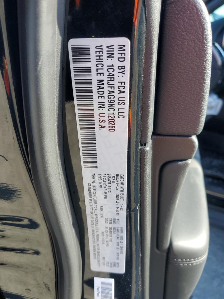 2022 JEEP GRAND CHEROKEE LAREDO E VIN:1C4RJFAG9NC120260
