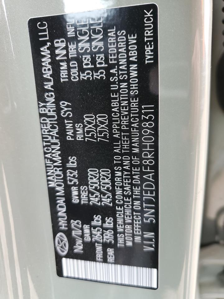 2024 HYUNDAI SANTA CRUZ LIMITED VIN:5NTJEDAF8RH098311