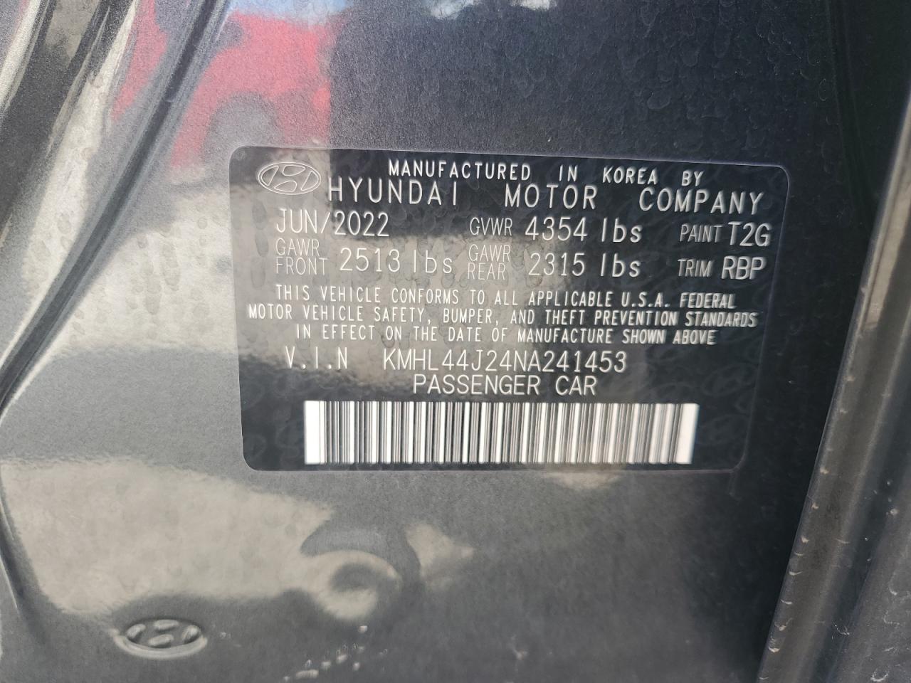 2022 HYUNDAI SONATA SEL PLUS VIN:KMHL44J24NA241453