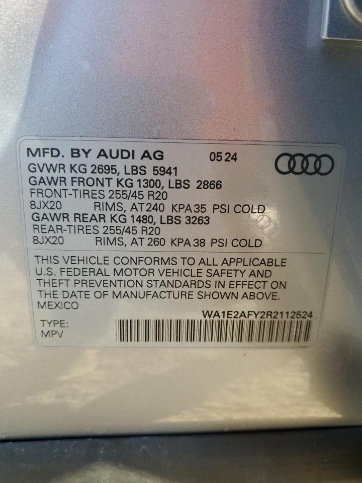 2024 AUDI Q5 E PREMIUM PLUS 55 VIN:WA1E2AFY2R2112524
