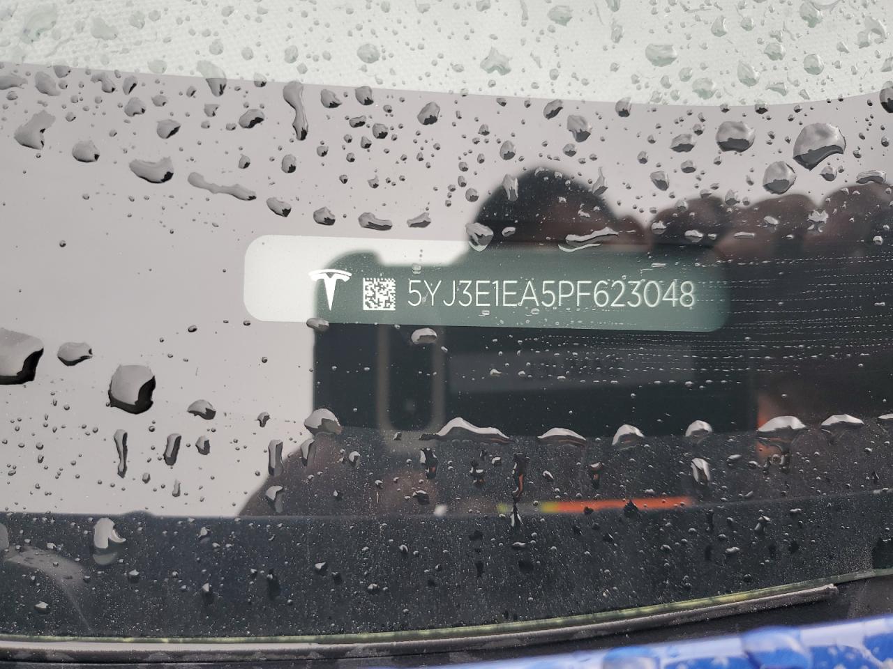 2023 TESLA MODEL 3 VIN:5YJ3E1EA5PF623048