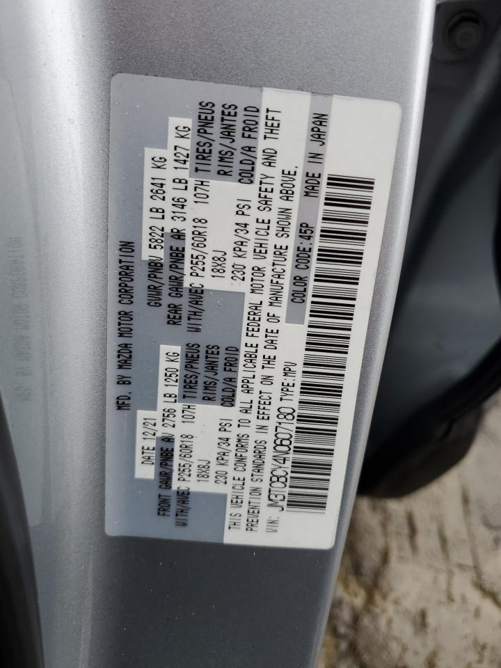 2022 MAZDA CX-9 TOURING VIN:JM3TCBCY4N0607180