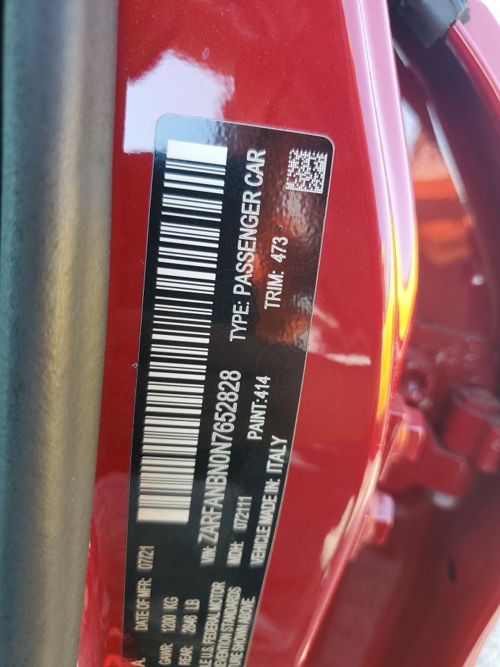 2022 ALFA ROMEO GIULIA SUPER VIN:ZARFANBN0N7652828