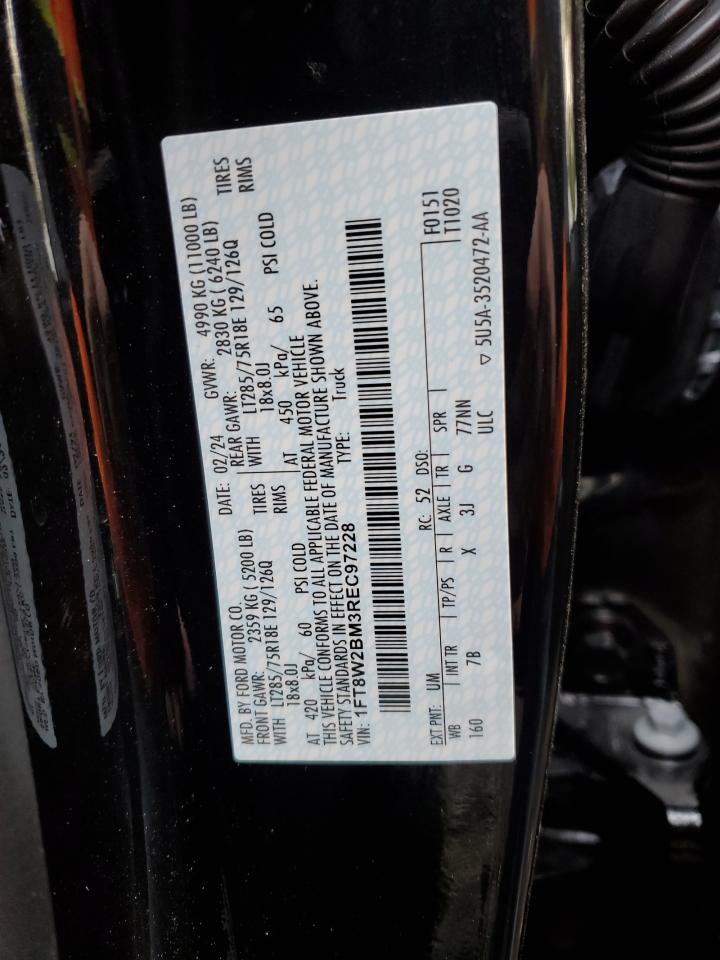 2024 FORD F250 SUPER DUTY VIN:1FT8W2BM3REC97228