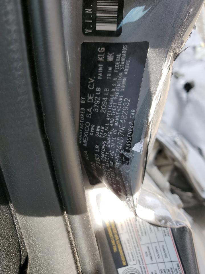 2022 KIA FORTE FE VIN:3KPF24AD7NE482932