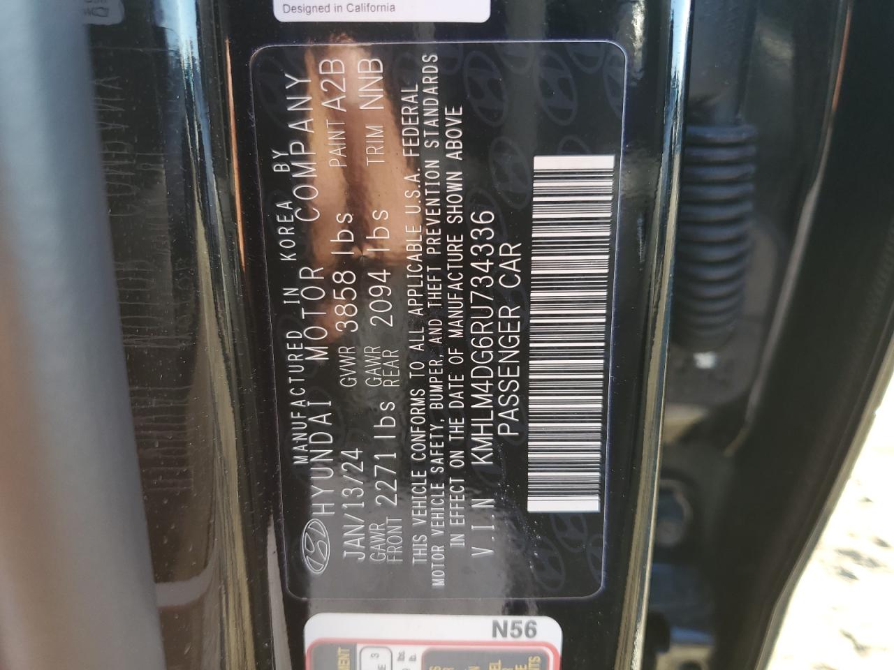 2024 HYUNDAI ELANTRA SEL VIN:KMHLM4DG6RU734336