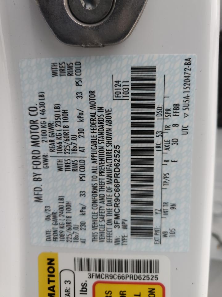 2023 FORD BRONCO SPORT OUTER BANKS VIN:3FMCR9C66PRD62525