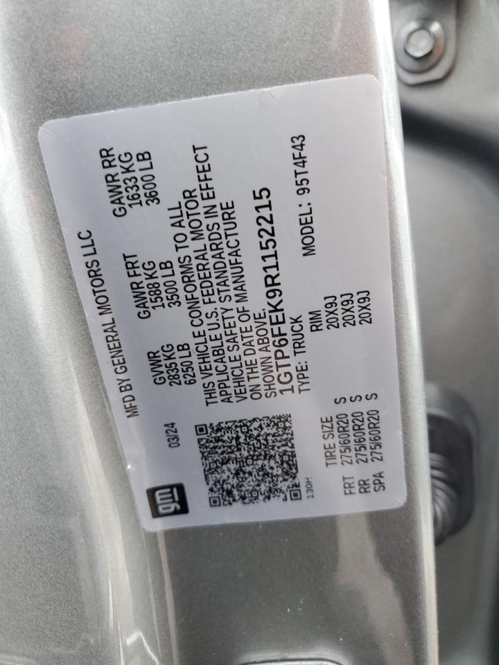 2024 GMC CANYON DENALI VIN:1GTP6FEK9R1152215