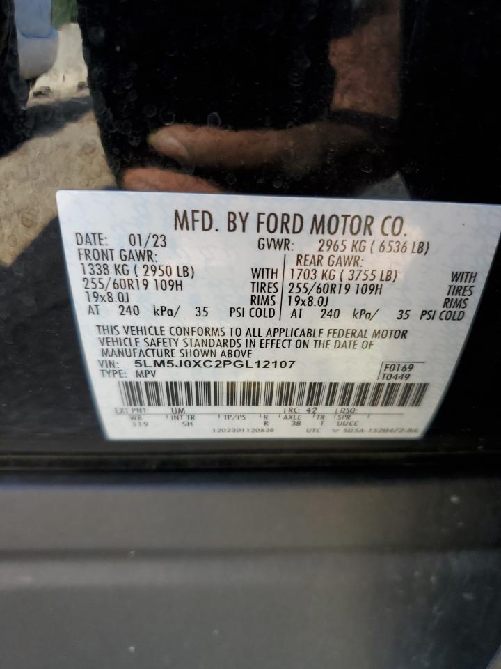 2023 LINCOLN AVIATOR VIN:5LM5J0XC2PGL12107