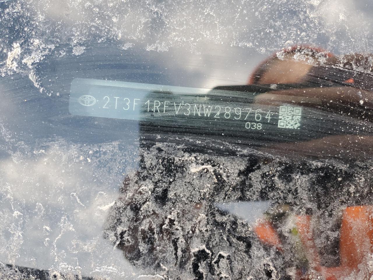 2022 TOYOTA RAV4 LE VIN:2T3F1RFV3NW289764