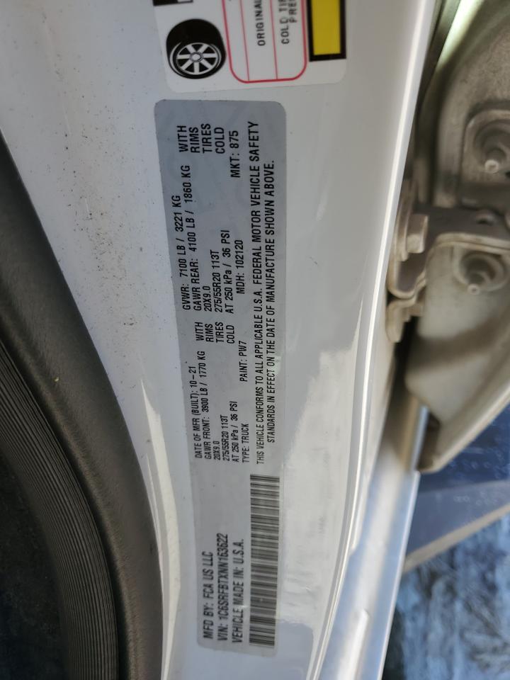 2022 RAM 1500 BIG HORN/LONE STAR VIN:1C6SRFBTXNN163622