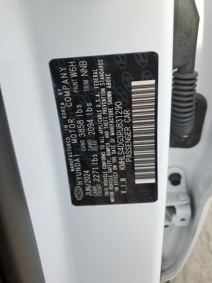 2024 HYUNDAI ELANTRA SEL VIN:KMHLS4DG3RU831290