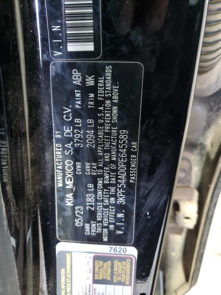 2023 KIA FORTE GT LINE VIN:3KPF54AD0PE645589