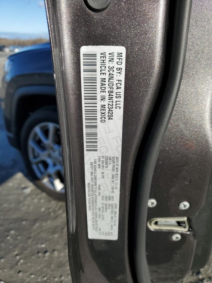 2022 JEEP COMPASS LATITUDE LUX VIN:3C4NJDFB4NT234204