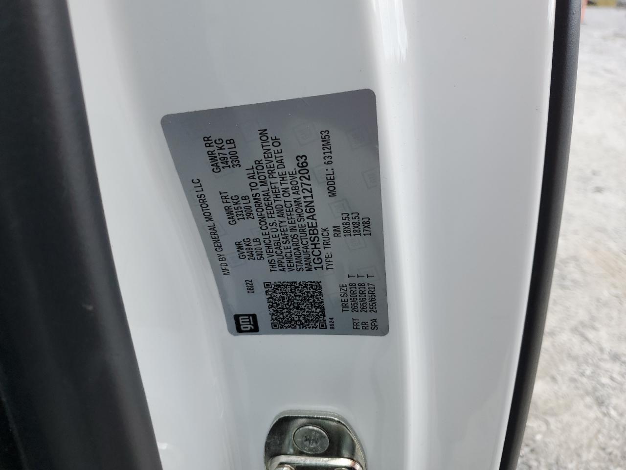 2022 CHEVROLET COLORADO VIN:1GCHSBEA6N1272063