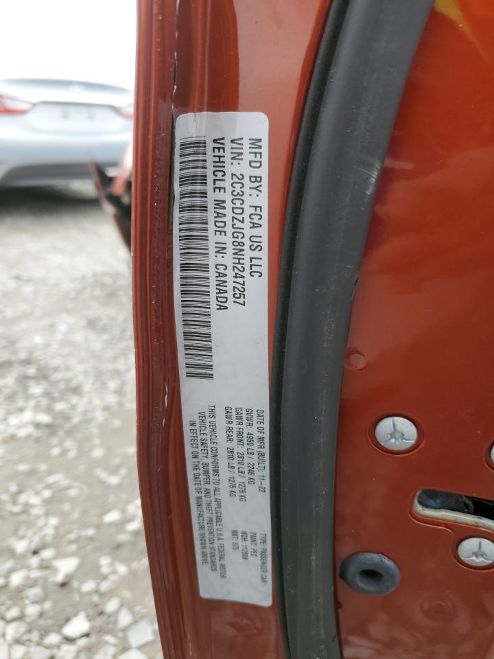 2022 DODGE CHALLENGER GT VIN:2C3CDZJG8NH247257