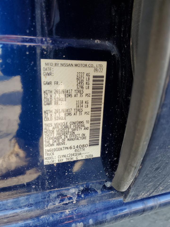 2023 NISSAN FRONTIER S VIN:1N6ED1EK7PN614080