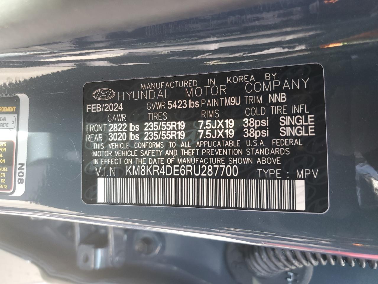 2024 HYUNDAI IONIQ 5 LIMITED VIN:KM8KR4DE6RU287700