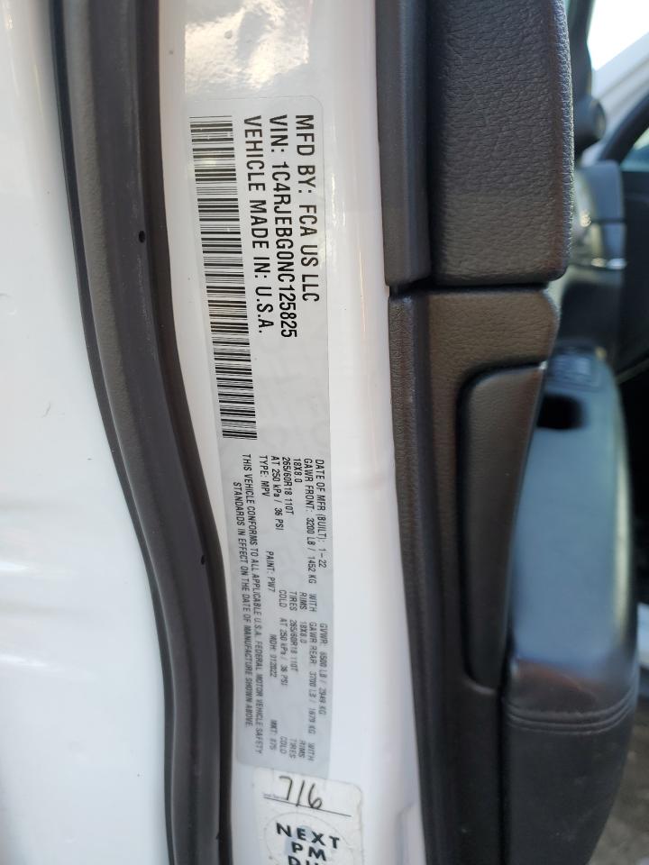 2022 JEEP GRAND CHEROKEE LIMITED VIN:1C4RJEBG0NC125825