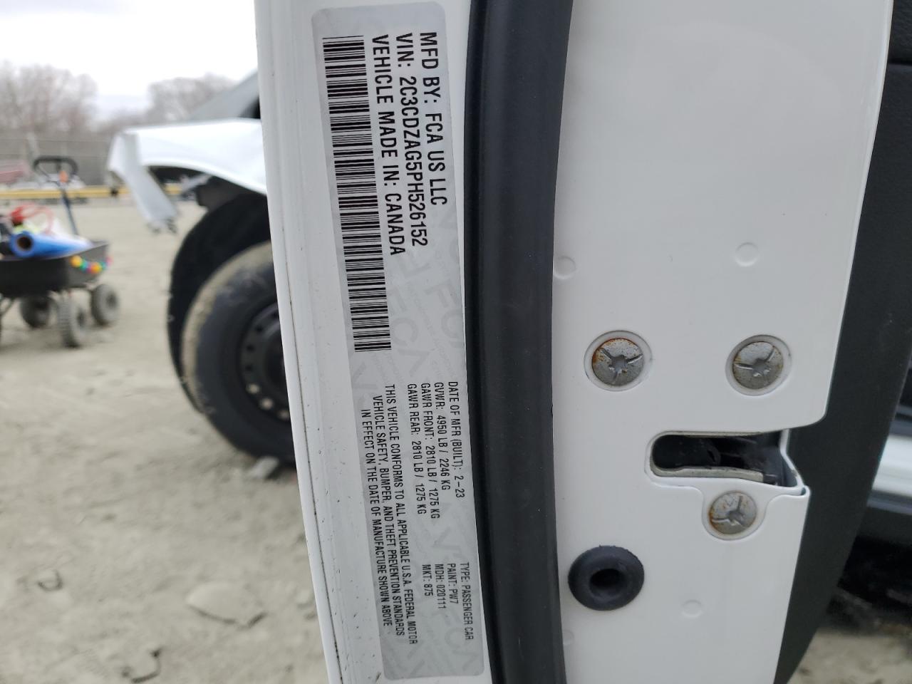 2023 DODGE CHALLENGER SXT VIN:2C3CDZAG5PH526152