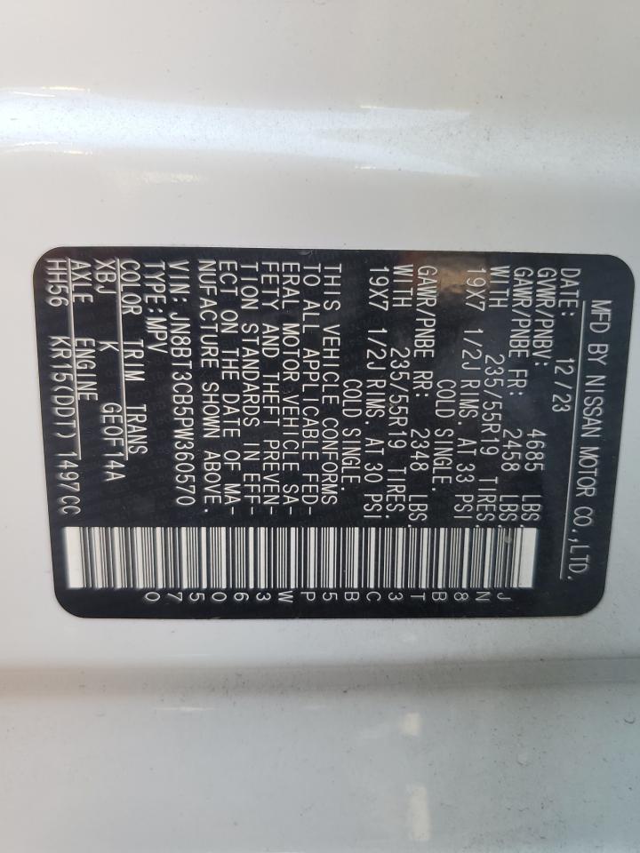 2023 NISSAN ROGUE SL VIN:JN8BT3CB5PW360570