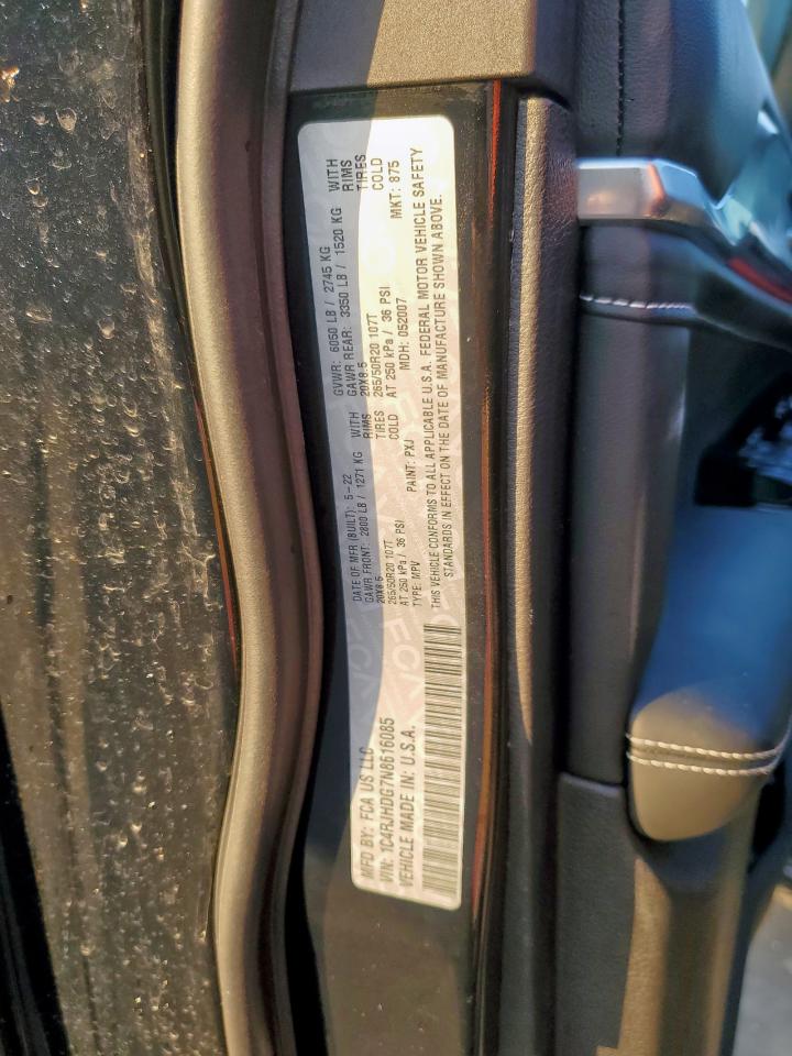 2022 JEEP GRAND CHEROKEE OVERLAND VIN:1C4RJHDG7N8616085
