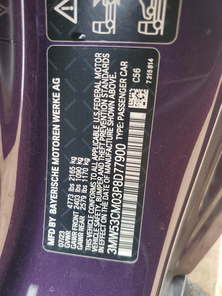 2023 BMW M240XI VIN:3MW53CM03P8D77900