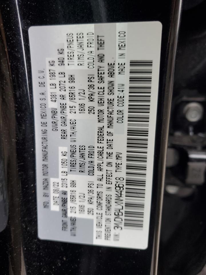 2022 MAZDA CX-30 VIN:3MVDMBALXNM449618