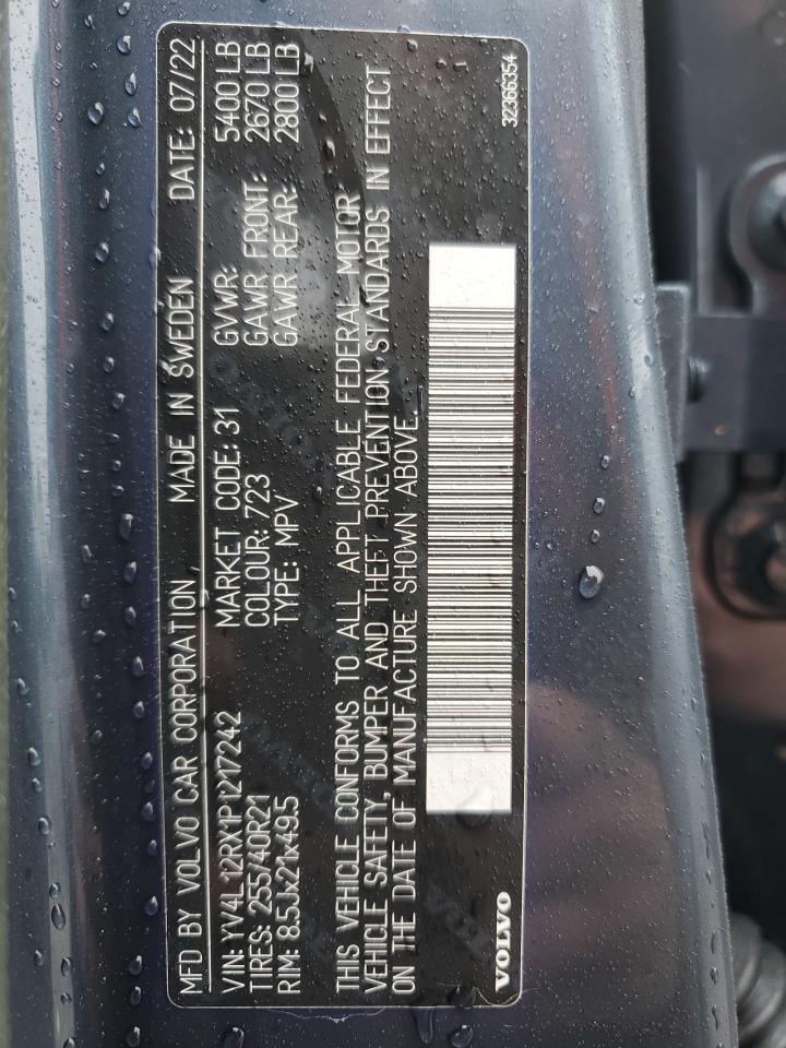 2023 VOLVO XC60 ULTIMATE VIN:YV4L12RX1P1217242