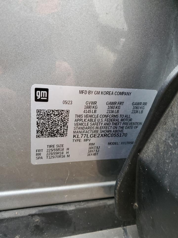 2024 CHEVROLET TRAX 1RS VIN:KL77LGE2XRC055170