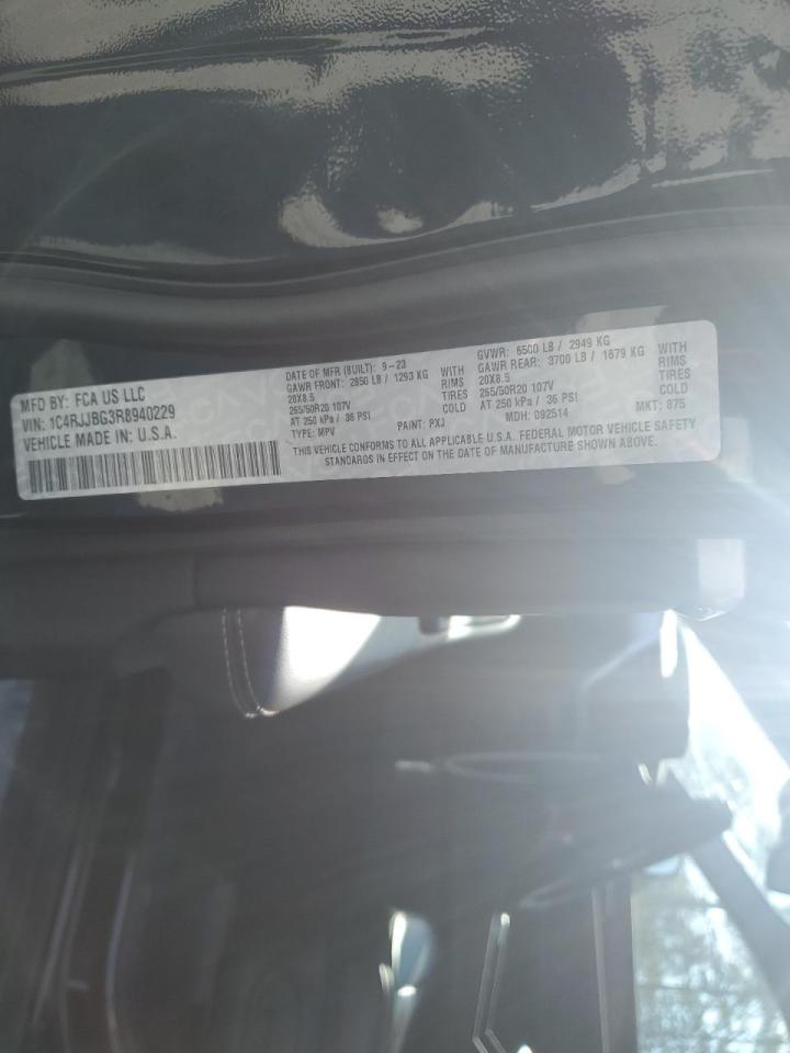 2024 JEEP GRAND CHEROKEE L LIMITED VIN:1C4RJJBG3R8940229