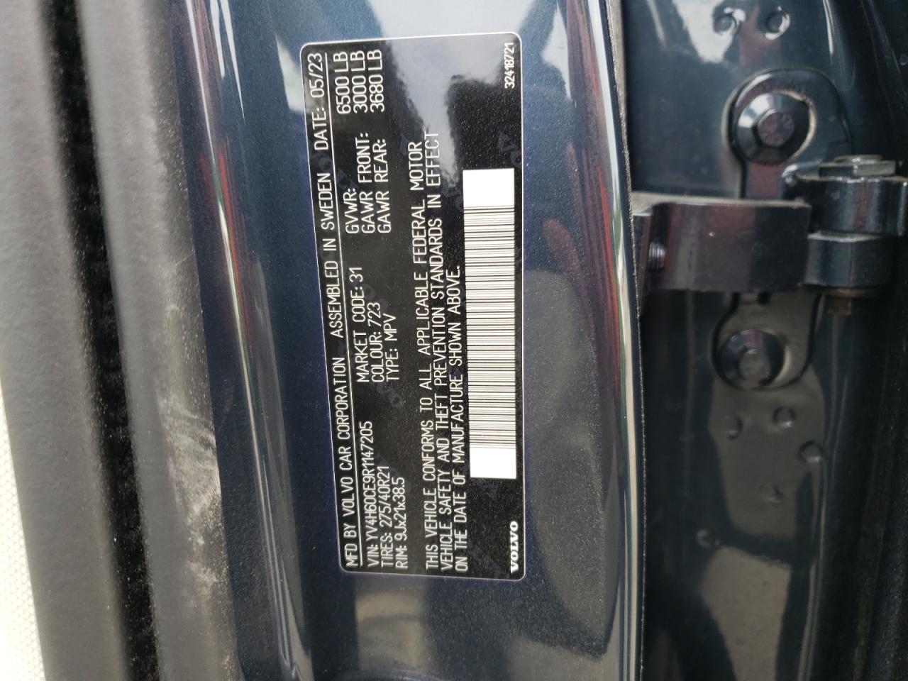 2024 VOLVO XC90 PLUS VIN:YV4H60CE9R1147205