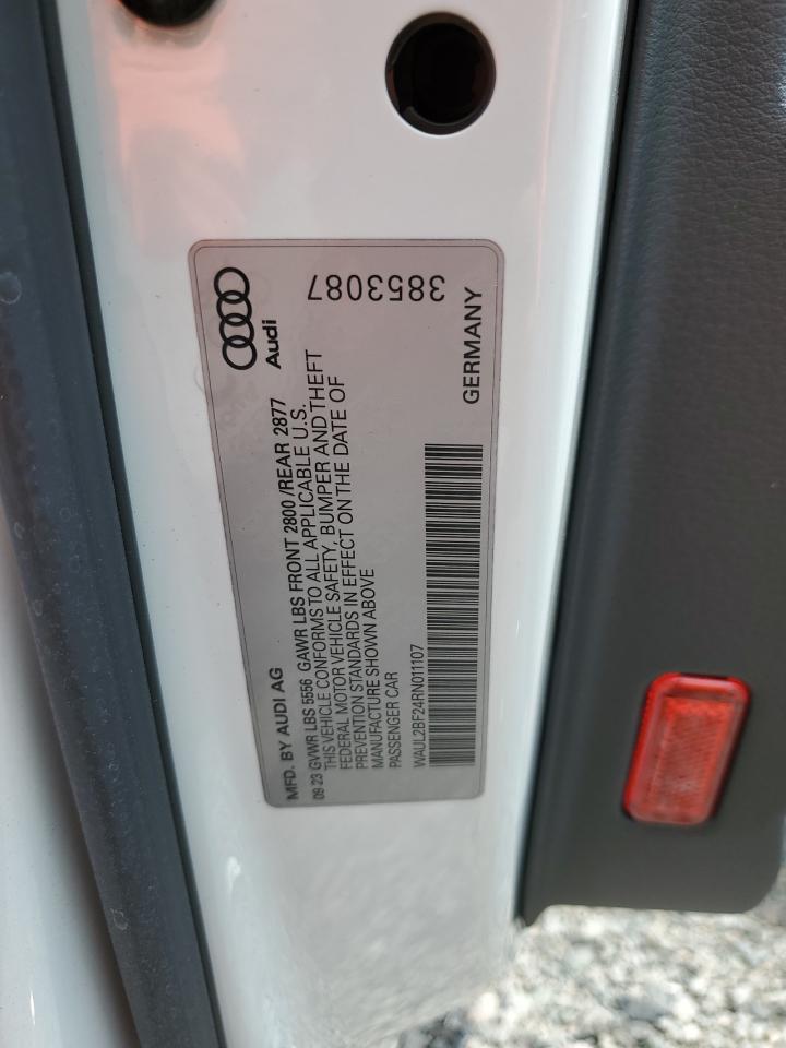 2024 AUDI A6 PREMIUM PLUS VIN:WAUL2BF24RN011107