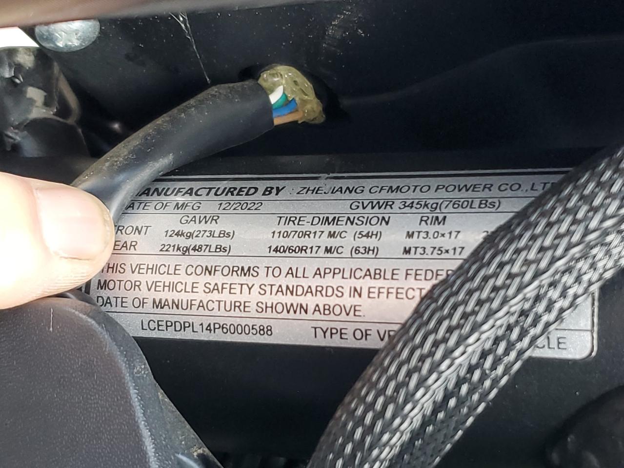 2023 CF MOTO 300NK VIN:LCEPDPL14P6000588