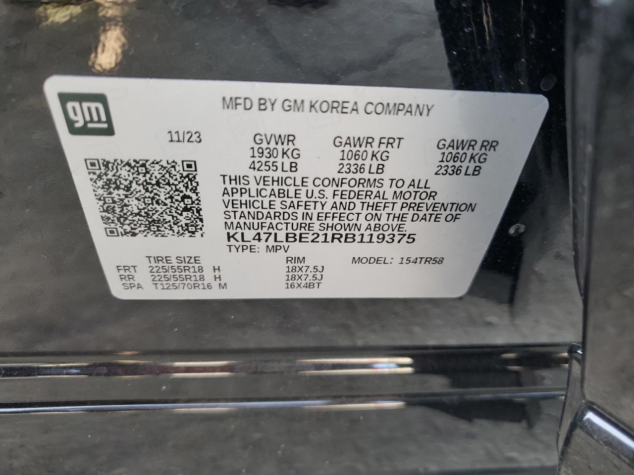 2024 BUICK ENVISTA SPORT TOURING VIN:KL47LBE21RB119375