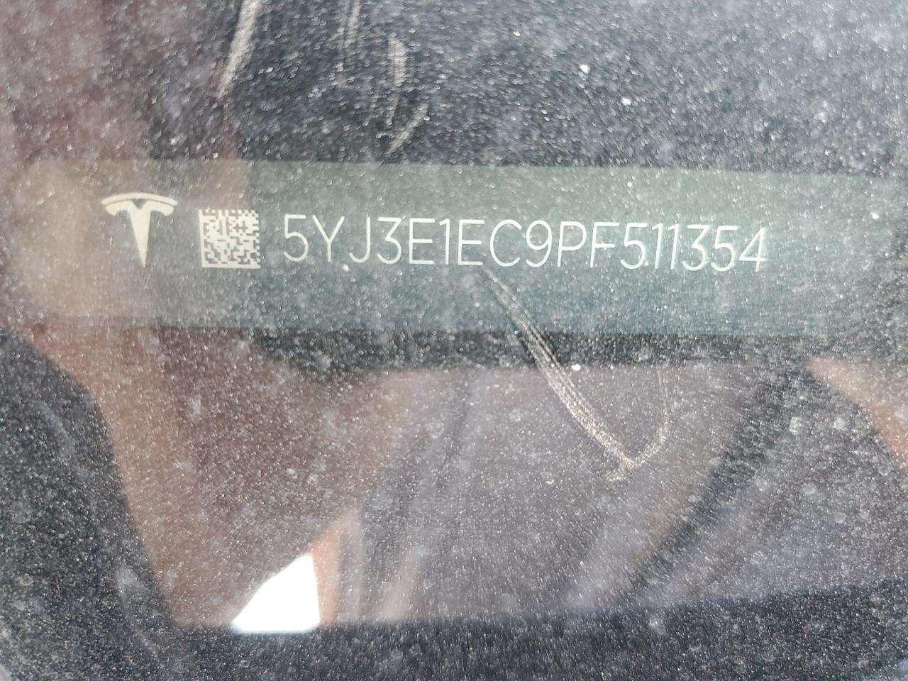 2023 TESLA MODEL 3 VIN:5YJ3E1EC9PF511354