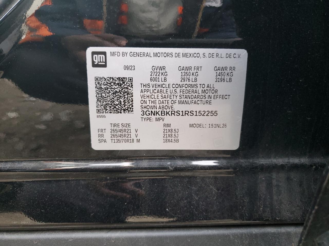 2024 CHEVROLET BLAZER RS VIN:3GNKBKRS1RS152255