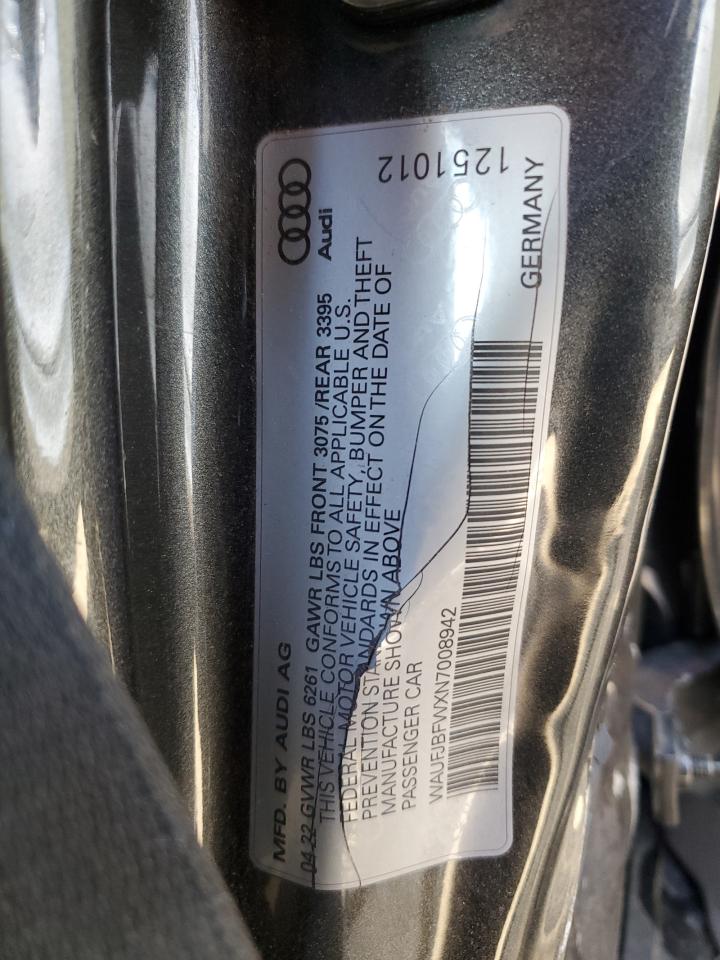 2022 AUDI E-TRON GT PREMIUM PLUS VIN:WAUFJBFWXN7008942