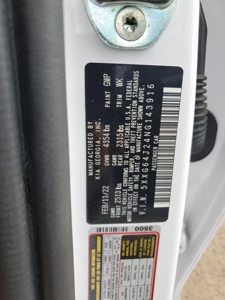 2022 KIA K5 GT LINE VIN:5XXG64J24NG143916