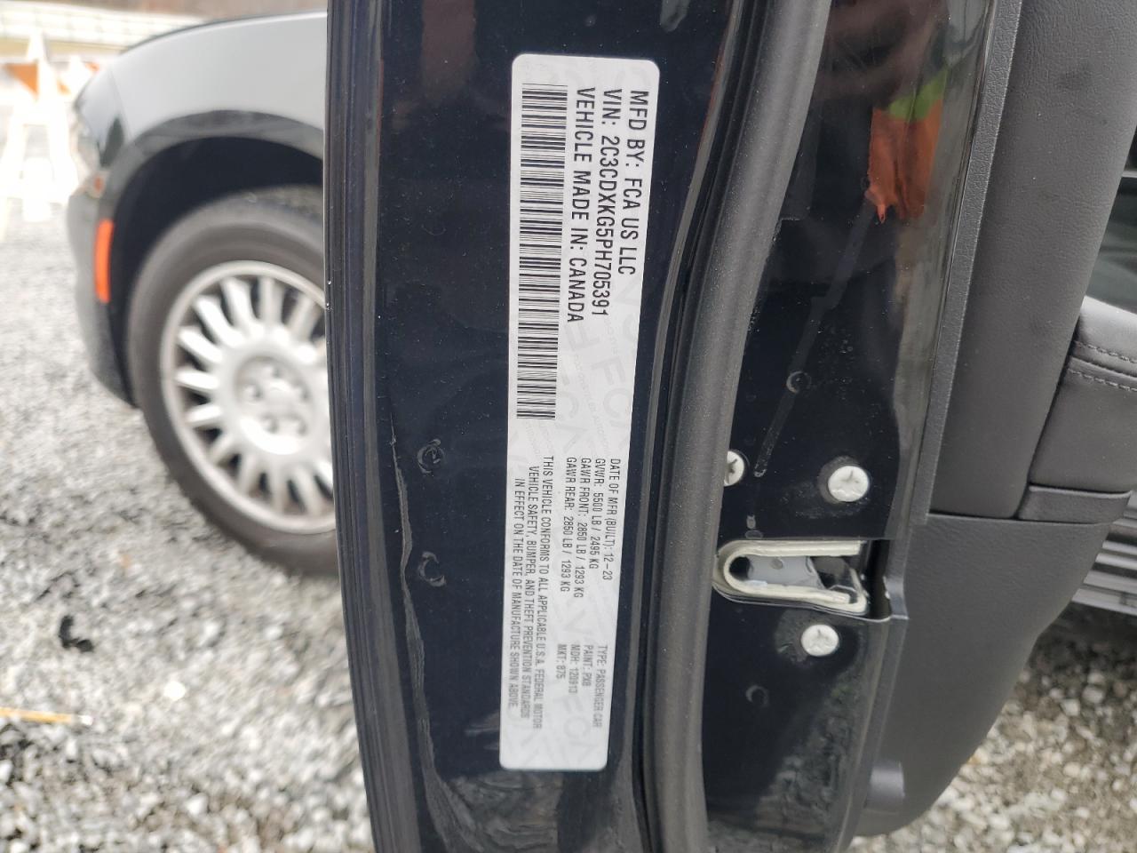 2023 DODGE CHARGER POLICE VIN:2C3CDXKG5PH705391