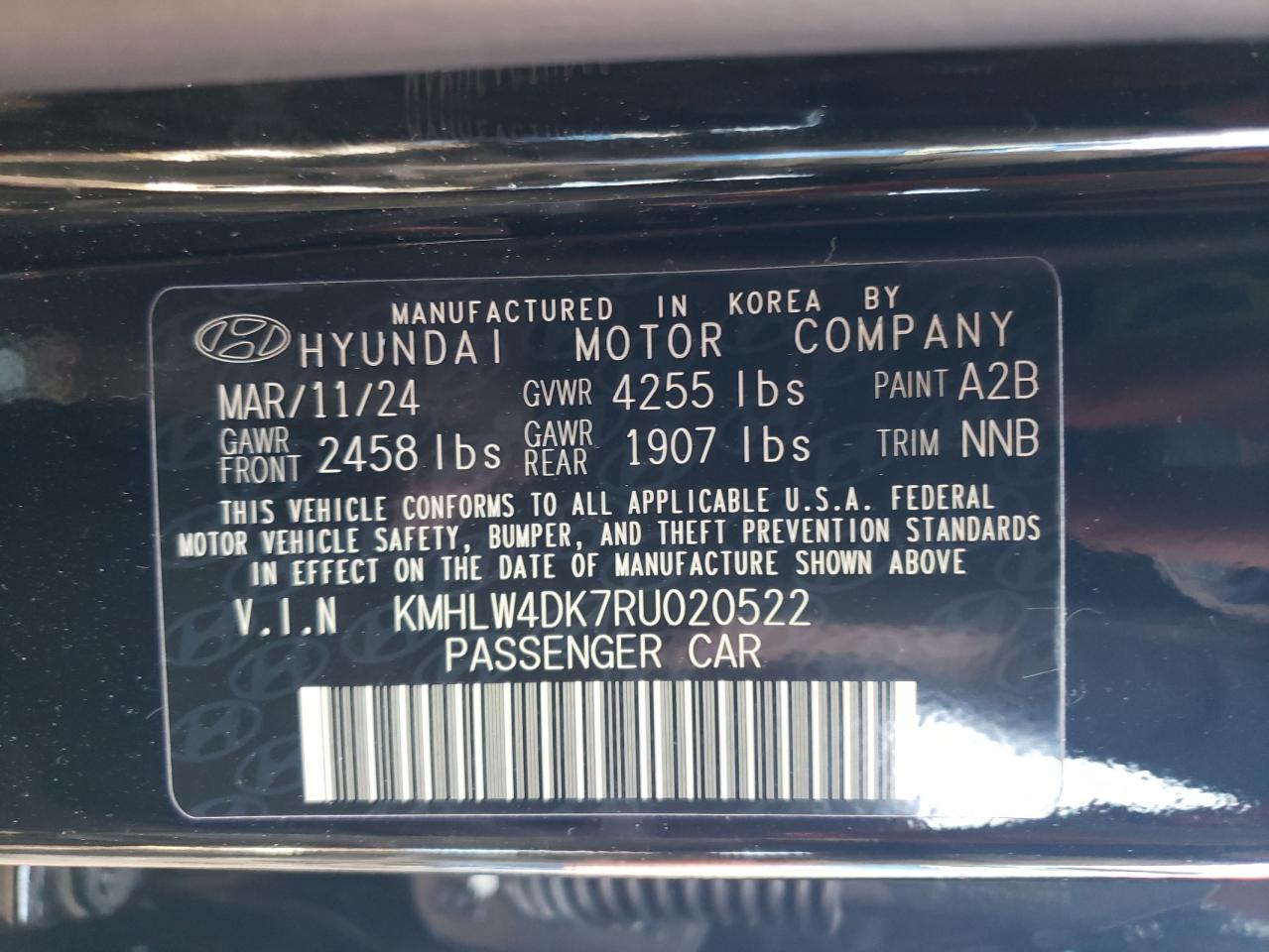 2024 HYUNDAI ELANTRA N VIN:KMHLW4DK7RU020522