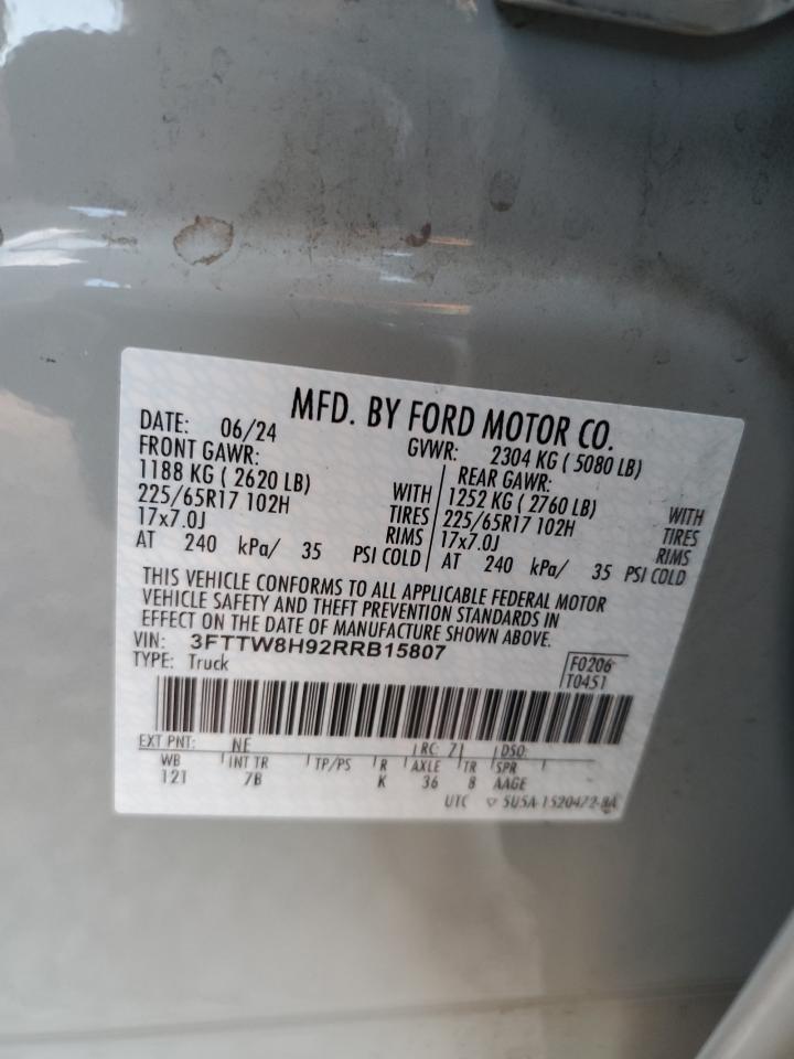 2024 FORD MAVERICK XLT VIN:3FTTW8H92RRB15807