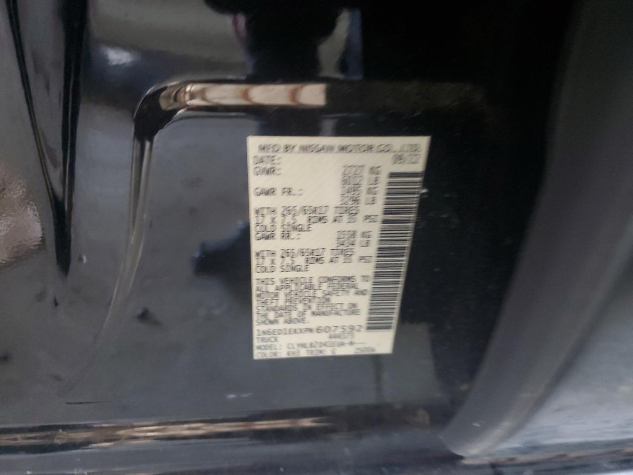 2023 NISSAN FRONTIER S VIN:1N6ED1EKXPN607592