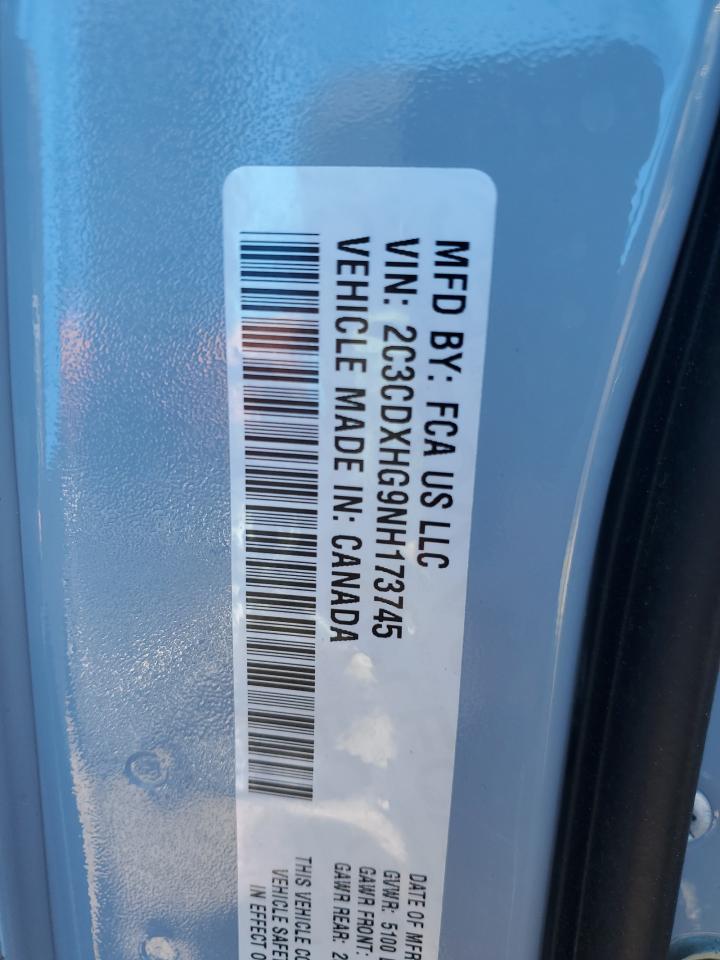 2022 DODGE CHARGER GT VIN:2C3CDXHG9NH173745