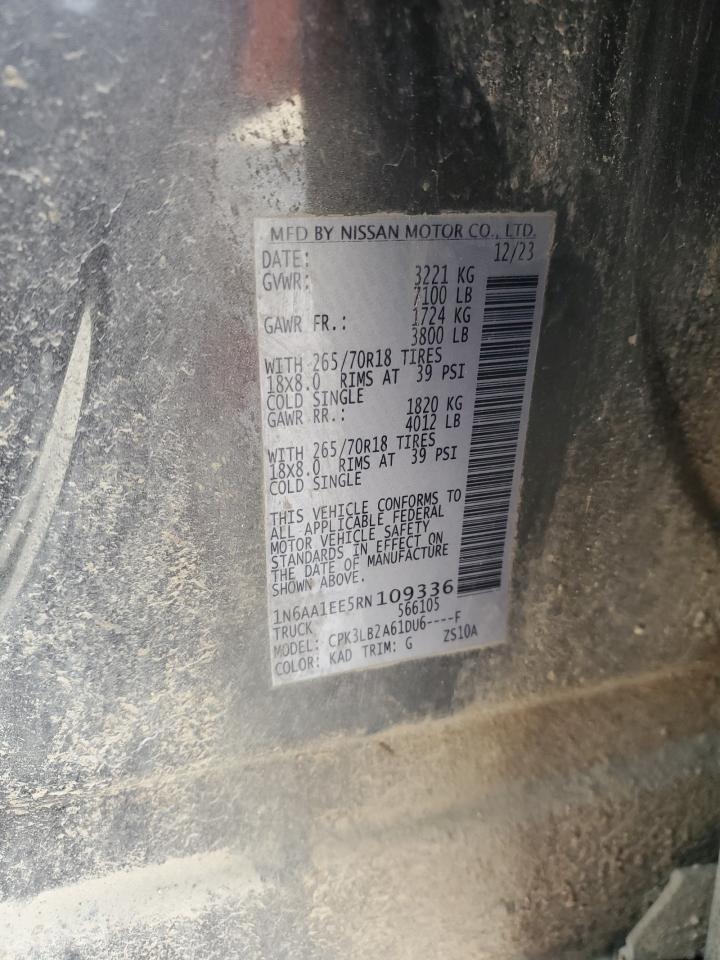 2024 NISSAN TITAN S VIN:1N6AA1EE5RN109336