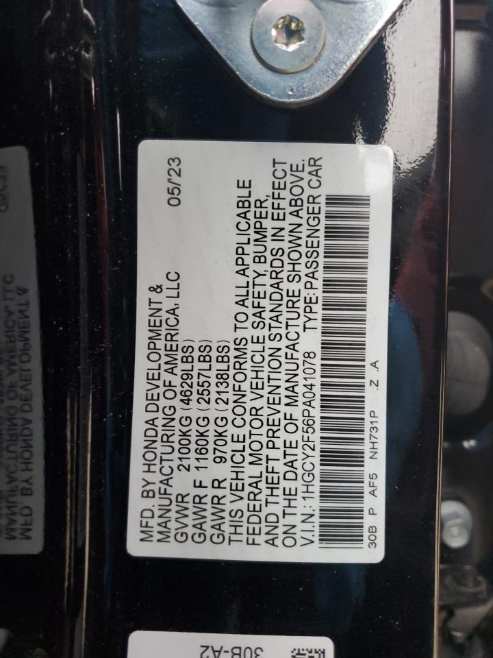 2023 HONDA ACCORD HYBRID SPORT VIN:1HGCY2F56PA041078