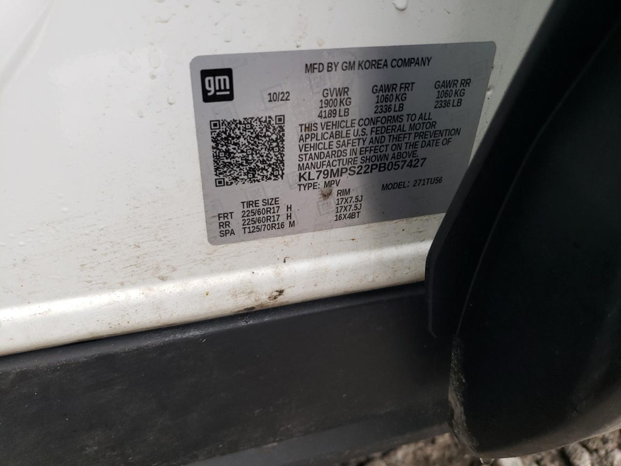 2023 CHEVROLET TRAILBLAZER LT VIN:KL79MPS22PB057427