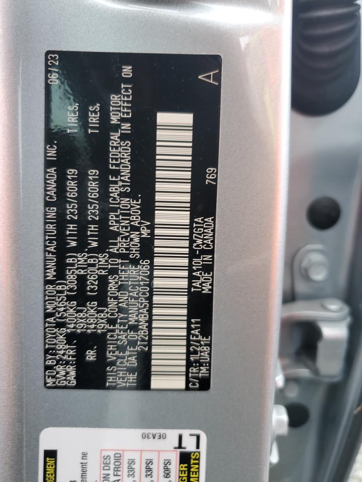 2023 LEXUS RX 350 BASE VIN:2T2BAMBA5PC017066